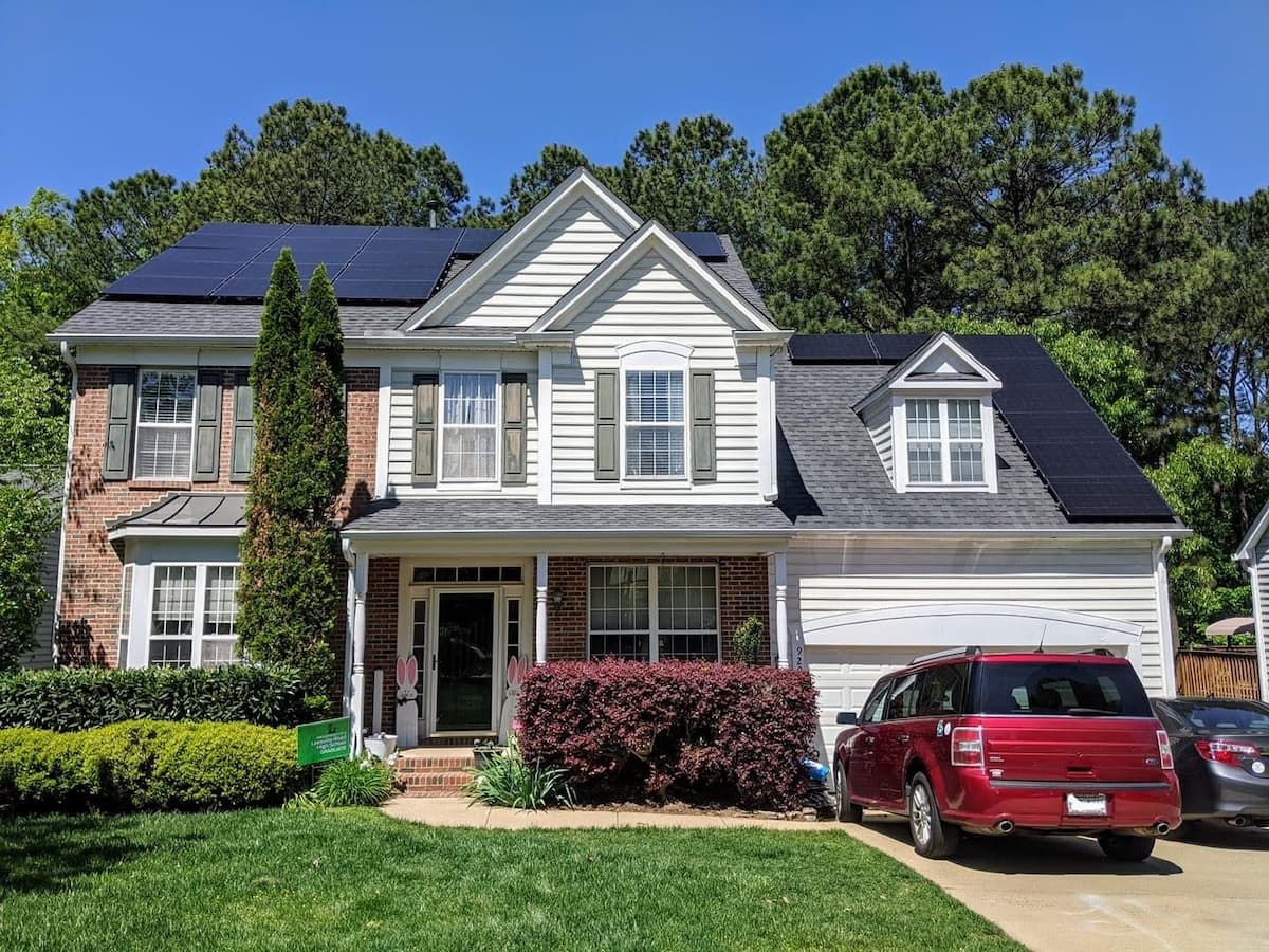 Solar panel array installation on a CSRA home